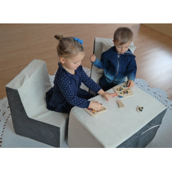 Conjunto de muebles para niños: sillón + sofá + sofá-cama Conjunto de muebles para niños: sillón + sofá + sofá-cama
